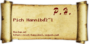 Pich Hannibál névjegykártya